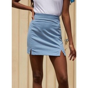 Blue Cara Plaid Brandy Melville Skirt